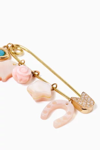 Baby Pin 2 Brooch in Yellow Gold