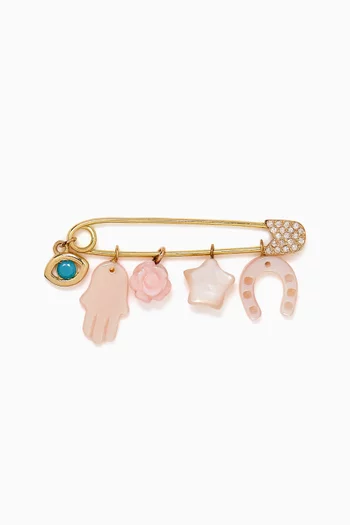 Baby Pin 2 Brooch in Yellow Gold