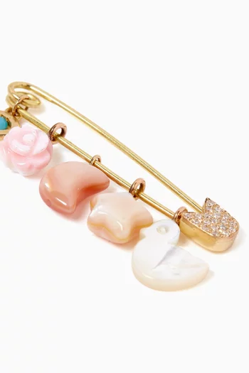 Baby Pin 2 Brooch in Yellow Gold