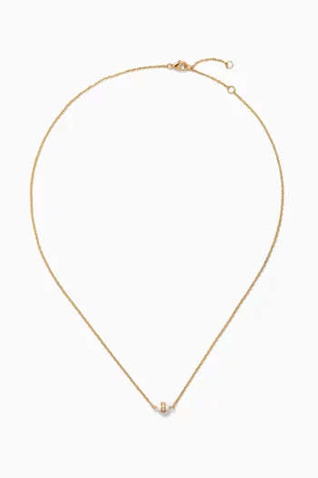 The Single Cobalt Necklace in 18kt Yellow Gold, Enamel & Diamonds