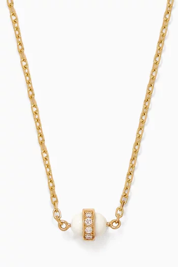 The Single Cobalt Necklace in 18kt Yellow Gold, Enamel & Diamonds