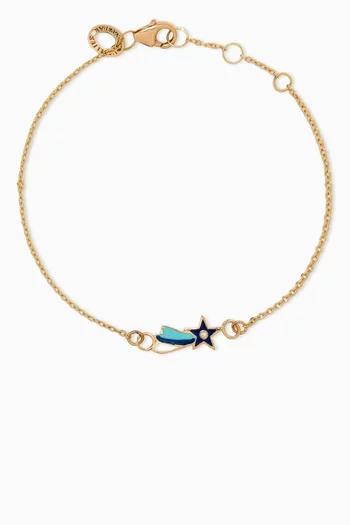 Shooting Star Charm Bracelet in 18kt Yellow Gold