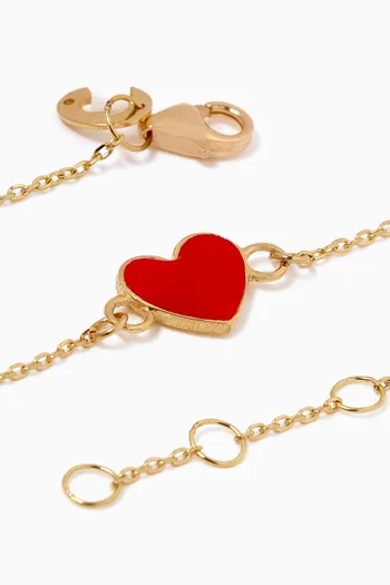 Heart Charm Bracelet in Yellow Gold