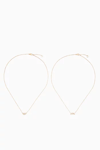 Mum & I Charmed Diamond Necklace in 18kt Gold