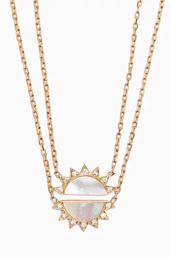Mum & I Charmed Diamond Necklace in 18kt Gold