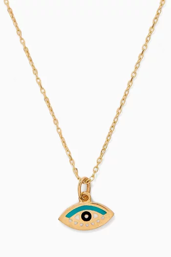 The Charmed Eye Diamond Necklace in 18kt Yellow Gold