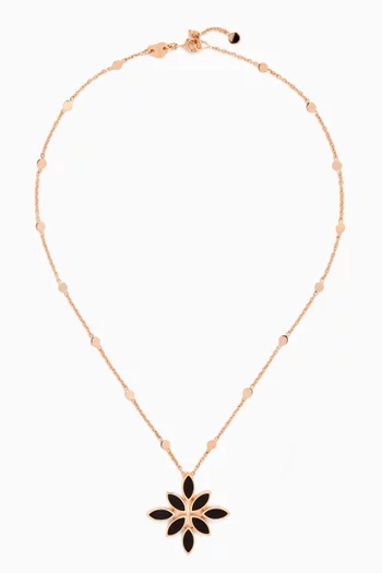Ghirlanda Luce di Loto Onyx Necklace in 18kt Rose Gold