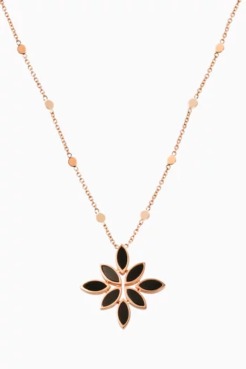 Ghirlanda Luce di Loto Onyx Necklace in 18kt Rose Gold