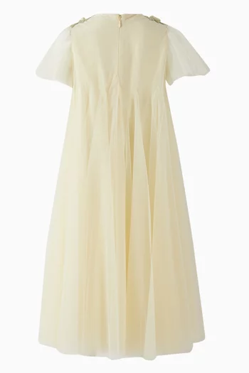 Floral-embellished A-line Dress