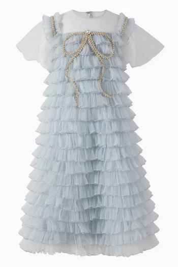 Bow Ruffle Dress in Tulle