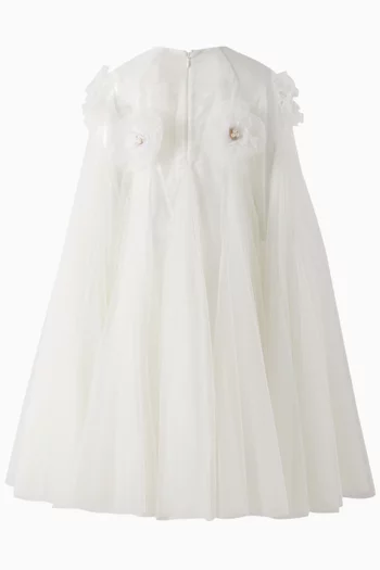 Flower Cape Dress in Tulle