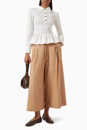 Hazel Shirred Shirt in Organic Cotton