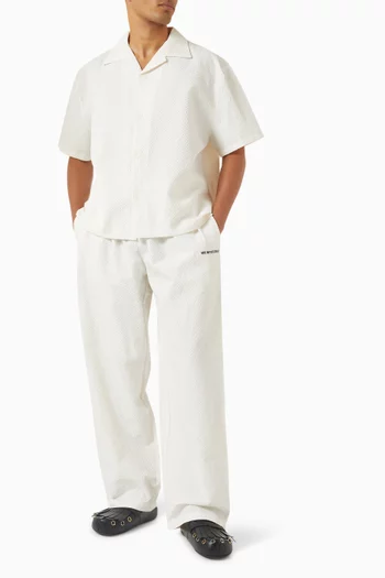 Wide-leg Pants in Seersucker