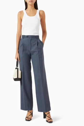 Striped Pants in Cotton-blend