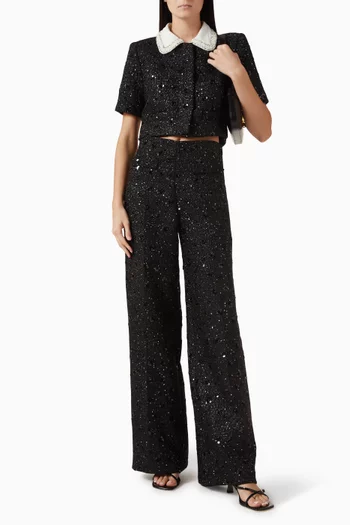 Bennett Sequin-embellished Pants in Tweed