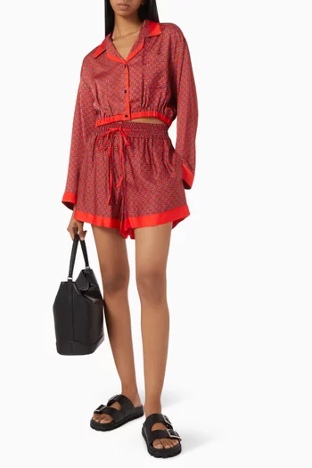 Scarf-print Shorts in Viscose