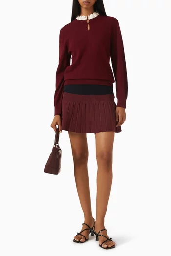 Ruffle-collar Sweater in Wool Blend