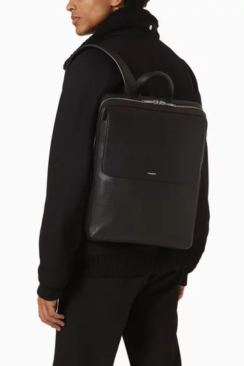 Vertical Backpack in Recycled Leather