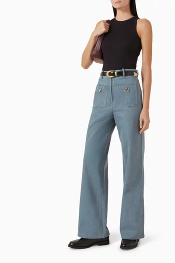 بنطال جينز إليام بقصة ساق واسعة دينم