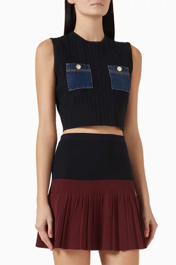 Isolde Top in Knit & Denim