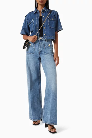 Athena Crop Shirt in Denim