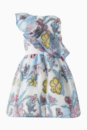 Diagonal Ruffle Bodice Dress