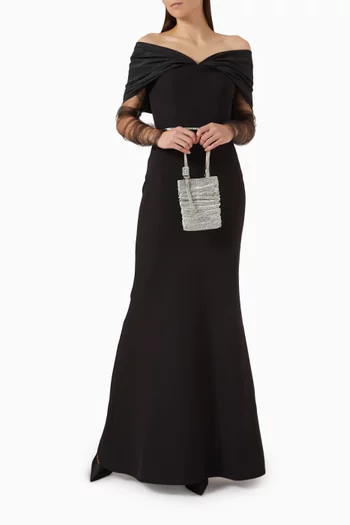 Embellished Belt Gown