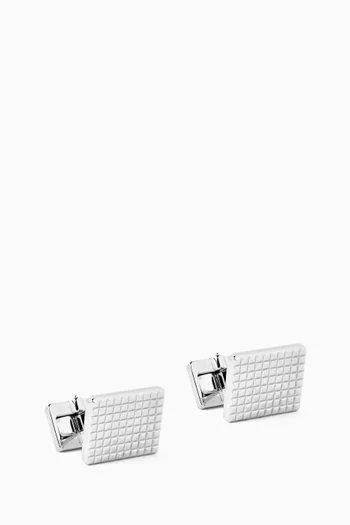 Hobnail Tile Cufflinks in Sterling Silver