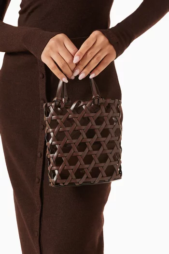 Ophi Woven Tote Bag in Leather