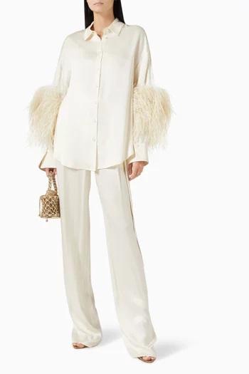 Feather Shirt in Satin