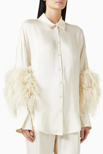 Feather Shirt in Satin