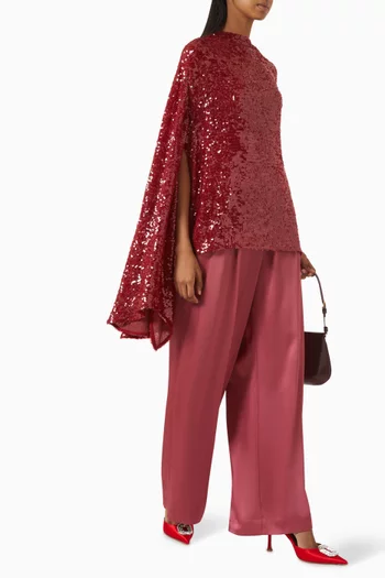 Relaxed-fit Pleated Pants in Satin