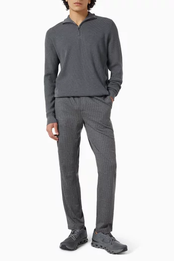 Half Zip Sweater in Waffle-knit