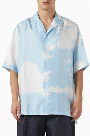 Cloud-printed Shirt in Silk