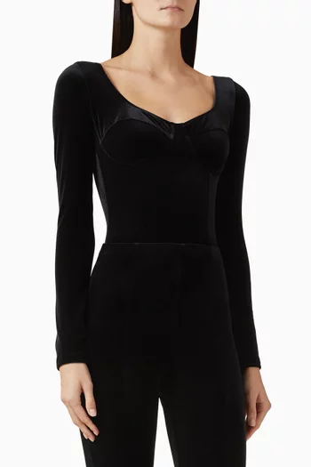 Tivelvet Corset Bodysuit in Velvet