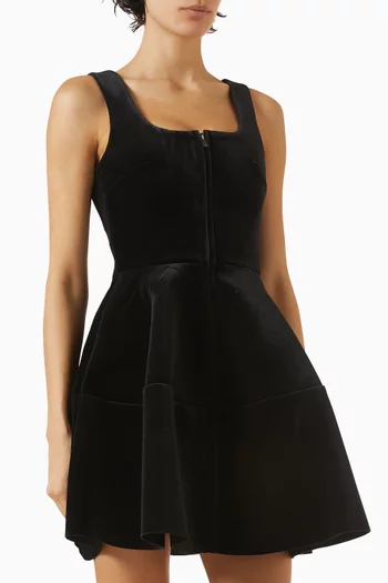 Mini Skater Dress in Velvet