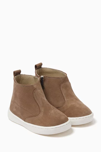 Zipper Boots in Nubuck Leather