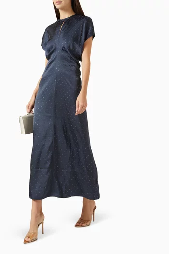 Studded Maxi Dress in Satin
