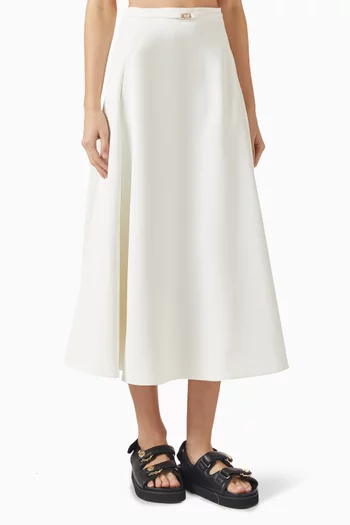 Petticoat Midi Skirt in Crepe