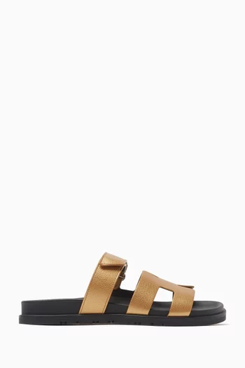 Chypre Sandals in Doré Grained Goatskin