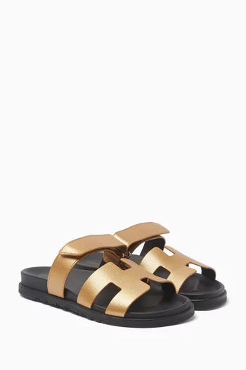 Chypre Sandals in Doré Grained Goatskin