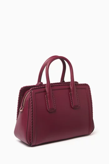Small Laila Braided Satchel Bag in Leather