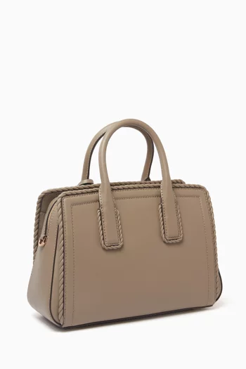 Small Laila Braided Satchel Bag in Leather