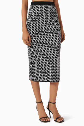Logo Pencil Skirt in Viscose-knit