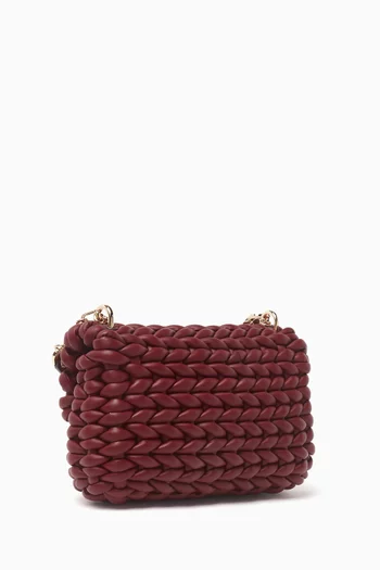 Large Tribeca Braided Shoulder Bag in Leather