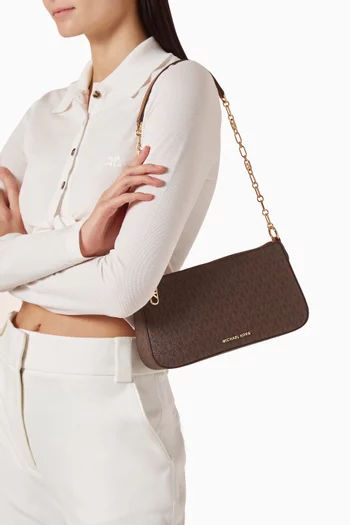 Medium Empire Shoulder Bag in Logo-print Canvas