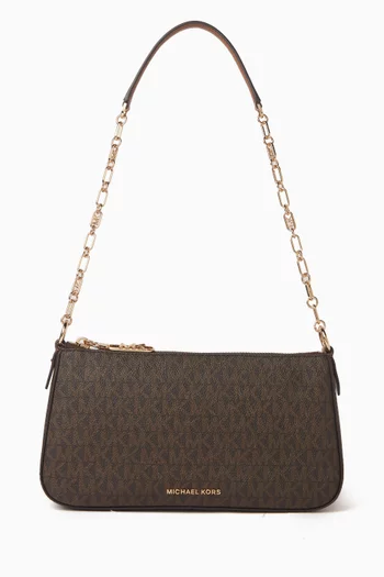 Medium Empire Shoulder Bag in Logo-print Canvas