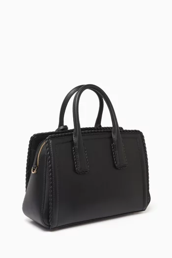 Small Laila Braided Satchel Bag in Leather