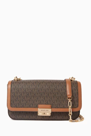 Large Tribeca Shoulder Bag in Logo-print Canvas