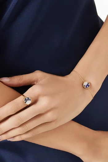 Crescent Diamond Ring in 18kt Gold